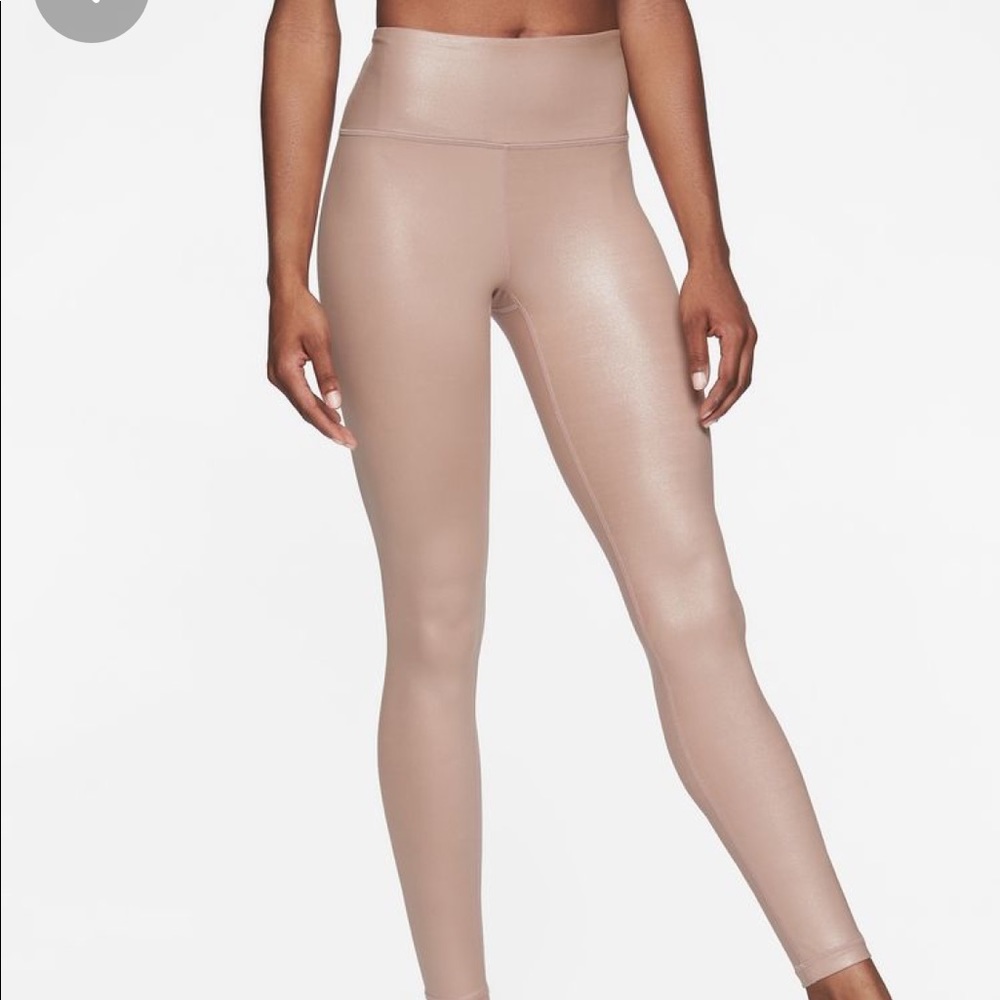 Athleta Nude Shimmer Elation Leggings/Tights